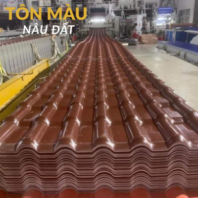 Tôn màu nâu đất là loại tôn lạnh màu, được sản xuất từ thép cán mỏng và mạ hợp kim nhôm kẽm