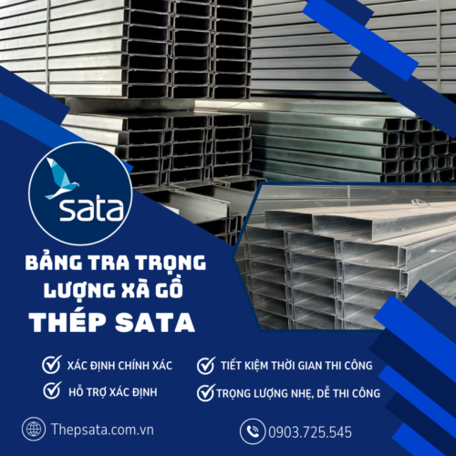 BẢNG TRA TRỌNG LƯỢNG XÀ GỒ THÉP