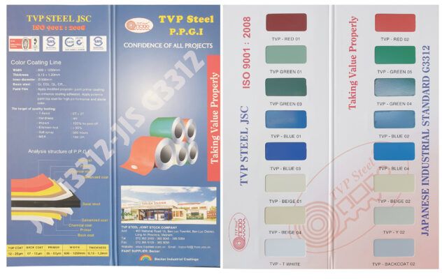 Bảng màu tôn TVP phổ biến