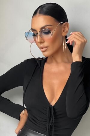 Beauty Curve Gradient Blue Sunglasses