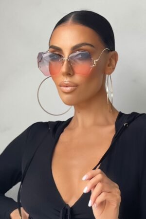 Beauty Curve Gradient Pink Sunglasses